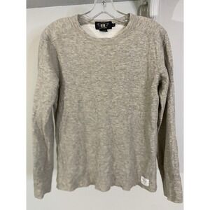 RALPH LAUREN DOUBLE R Cotton Wool Beige Long Sleeve‎ Top XS